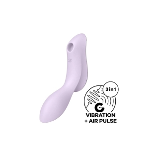 Вакуумный клиторальный стимулятор с вибрацией фиолетовый Satisfyer Curvy Trinity 2