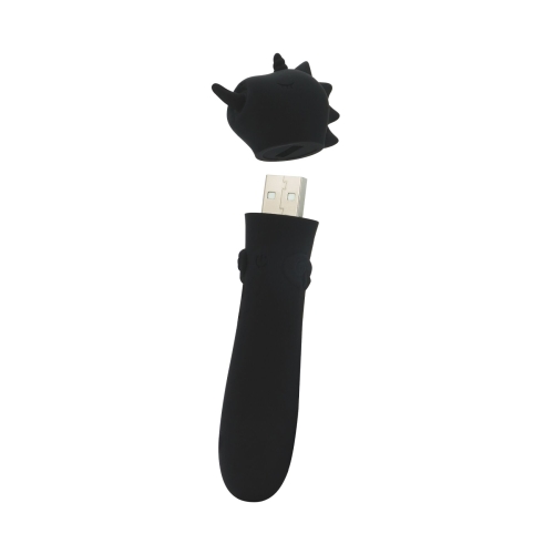 Вибропуля единорожка для клитора черного цвета Unihorn USB Bullet Wild Spirit - 2