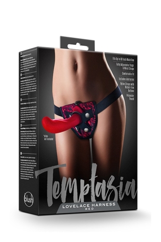 Трусики для страпона регулируемые красно черные Blush TEMTASIA - 4