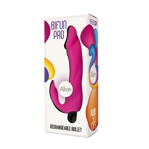 Вібратор вагінальний зі стимуляцією клітора рожевий Alive Bifun Pro - 3