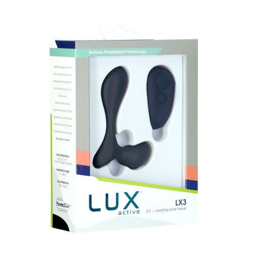 Вибромассажер простаты з пультом ДУ черного цвета Lux Active LX3 Trainer - 5