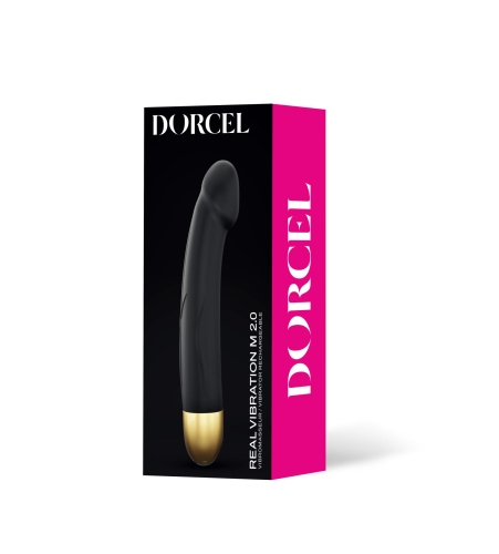 Вібратор реалістичний з силікону чорний Dorcel Real Vibration M Gold 2.0 - 4