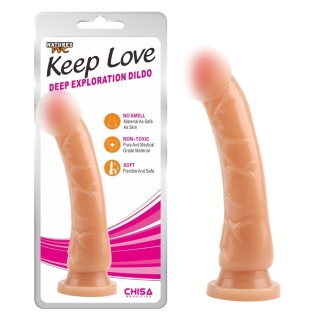 Фалоімітатор 21,5 / 3,5 см на присоску реалістичний бежевий CHISA Keep Love Deep exploration Dildo