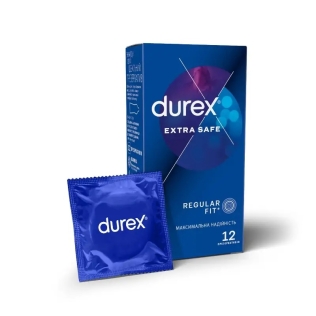 Презервативы максимальная надежность латексные с силиконовой смазкой Durex Extra Safe 12 штук