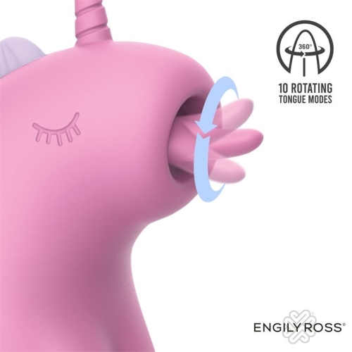 Кліторальний вібратор з ротацією та пультом керування малиновий Engily Ross Unicorn Cupcake 360 ​​Pink - 2