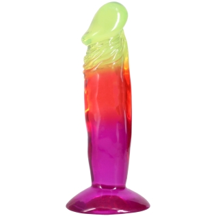 Фалоімітатор реалістичний на присосці райдужний Doc Johnson Crystal Jellies - 6.5