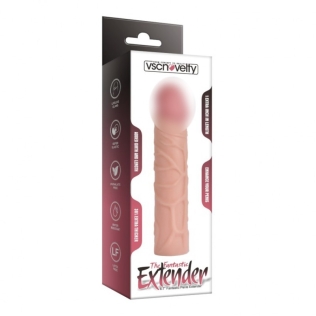 Реалістична насадка, що подовжує, на член тілесного кольору Vscnovelty Fantastic Penis Extender довжина 170 мм