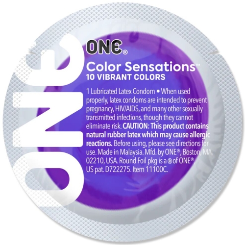 Презерватив із натурального латексу фіолетового кольору ONE Color Sensations Pick 1 штука - 2