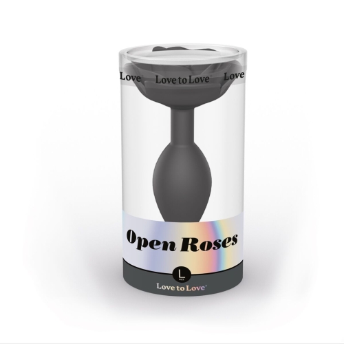 Силіконова анальна пробка чорна L розмір Love To Love OPEN ROSES - 6
