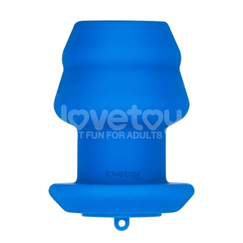 Порожня анальна пробка рельєфна синього кольору Lovetoy Bulge Peeper Silicone Anal Plug - 3