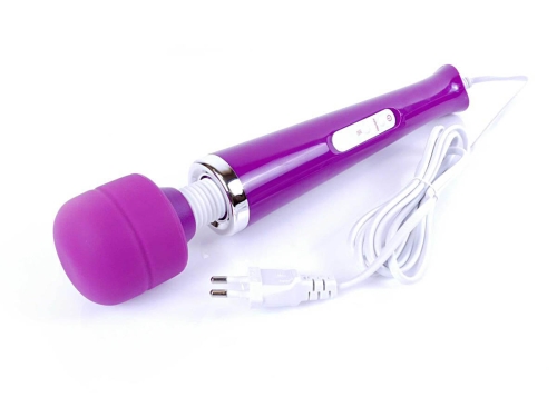 Вібромасажер Ванд у формі мікрофона фіолетового кольору Boss series Magic Massager - 4