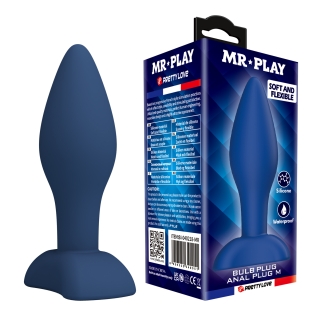 Анальна пробка силіконова синя LYBAILE MR.PLAY - Bulb Anal Plug розмір M