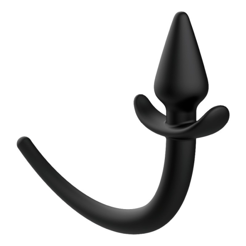 Ананльная пробка с хвостом силиконовая черная Addicted Toys Puppy Plug Anal Silicone - 3