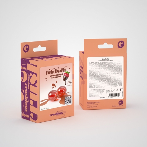 Оральные взрывные шарики со вкусом клубники и шоколада Crushious Balls lub strawberry &amp;amp; chocolate 2 штуки по 3 гр - 2