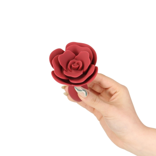 Силиконовая анальная пробка с розой красная Lux Active Red Rose Silicone Anal Plug - 4