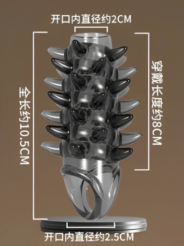 Насадка-удлинитель на пенис с шипами и кольцом для яичек MELEON Dragon Teeth - 8
