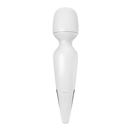 Вибромассажер Ванд в форме микрофона белый с золотистым Satisfyer Wand-erland - 4