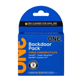 Презервативи з натурального латексу з рясним мастилом ONE Backdoor 3 штуки