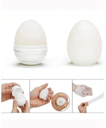 Мастурбатор яйце без вібрації білого кольору Tenga Egg Stepper - 5