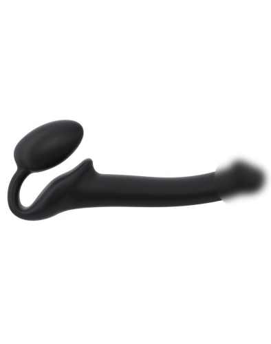 Страпон силиконовый гибкий безременой со стимуляцией клитора и точки G Strap-On-Me Black S - 1