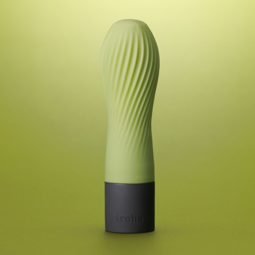 Вібратор для клітора зелений IROHA ZEN Matcha з ніжною ребристою поверхнею - 7