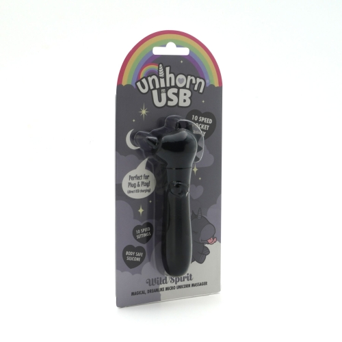 Вибропуля единорожка для клитора черного цвета Unihorn USB Bullet Wild Spirit - 4