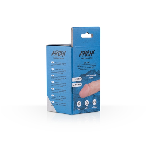 Міні фалоімітатор реалістичний на присосці бежевого кольору EasyToys Archi - 5