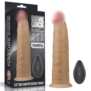 Двухслойный вибратор реалистичный силиконовый вращающийся на присоске Lovetoy