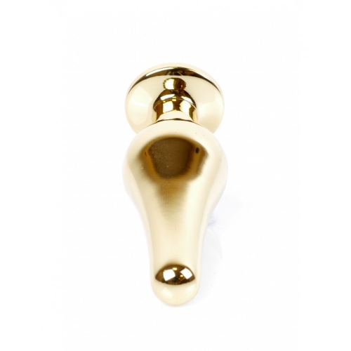 Анальная пробка золотистого цвета с красным камнем Boss series Jewellery - 3