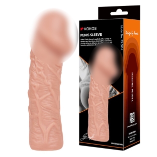 Насадка на член реалістична тілесного кольору Kokos Penis Sleeve PS 001 розмір L