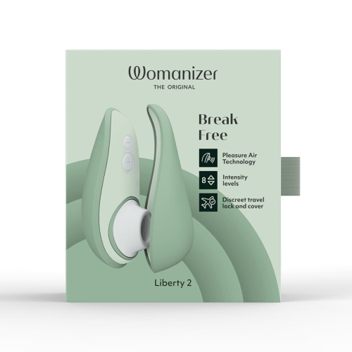 Вакуумний кліторальний стимулятор силіконовий салатового кольору Womanizer Liberty 2 - 10