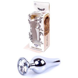 Анальна пробка із кристалом сріблястого кольору BOSS of TOYS Jewellery BUTT PLUG