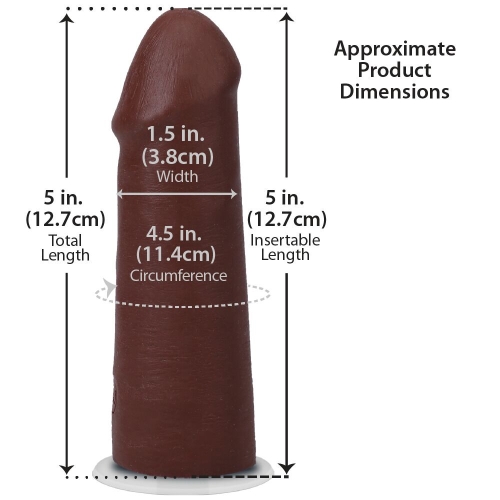 Фаллоимитатор реалистичный на присоске коричневый Doc Johnson The Realistic Cock ULTRASKYN - 5 Inch Chocolate - 5