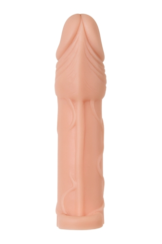 Насадка на член реалістична з петлею тілесного кольору Adam &amp;amp; Eve True Feel Extension Flesh розмір XL - 6