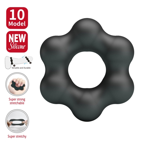 Ерекційне кільце на член чорне LYBAILE Crazy Bull №10 CLAUZELL Super Soft - 2