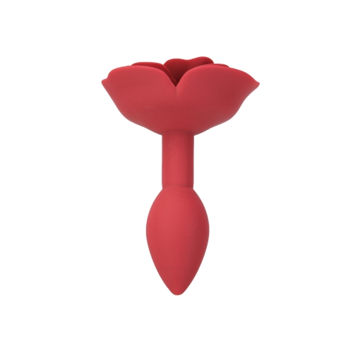 Силиконовая анальная пробка с розой красная Lux Active Red Rose Silicone Anal Plug - 2
