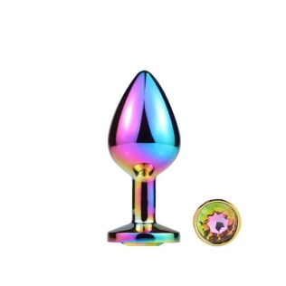 Металлическая анальная пробка со стразом хамелеон MAI Attraction Toys