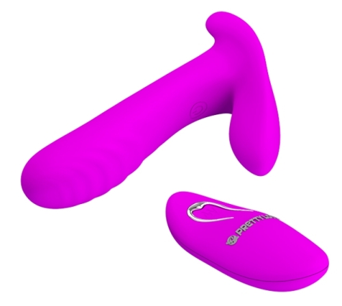 Вибратор со стимулятором клитора фиолетовый PRETTY LOVE Remote Control Massager - 5