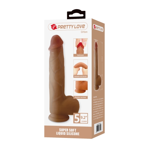 Силіконовий фалоімітатор реалістичний на присосці тілесний Lybaile PRETTY LOVE Orton 9.2 Super Soft Liquid Dildo - 10