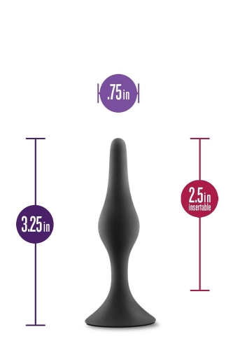 Анальная пробка ANAL ADVENTURES PLATINUM SILICONE размер S черная - 3