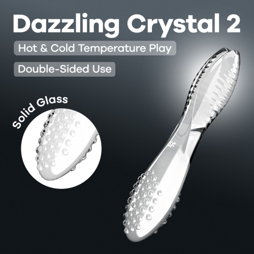 Двусторонний стеклянный дилдо прозрачный Satisfyer Dazzling Crystal 2 Transparent - 6