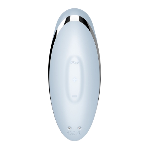 Вібратор Пульсатор для стимуляції клітора блакитного кольору Satisfyer Tap &amp;amp; Climax 2 - 6