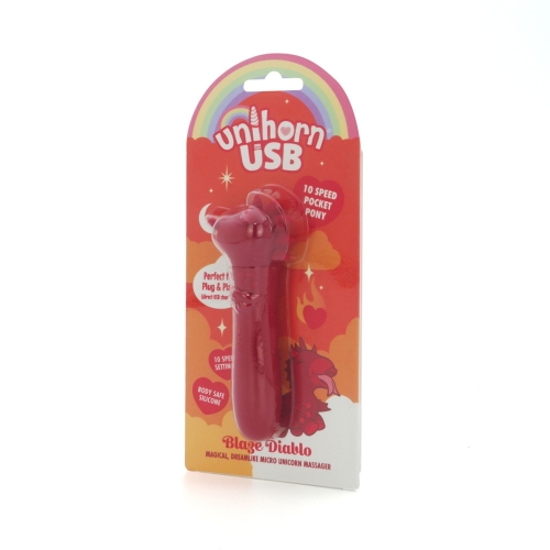 Вибропуля единорожка для клитора бордового цвета Unihorn USB Bullet Blaze Diablo - 3