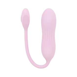 Виброяйцо вагинальное ребристое розового цвета Good Vibes Only SIVA Bullet Vibrator 