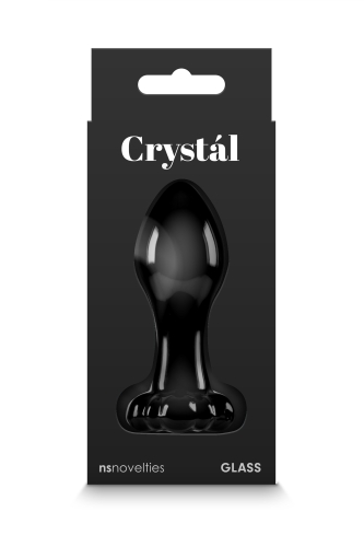 Анальний скляний затор чорного кольору NS Novelties Crystal Flower - 3