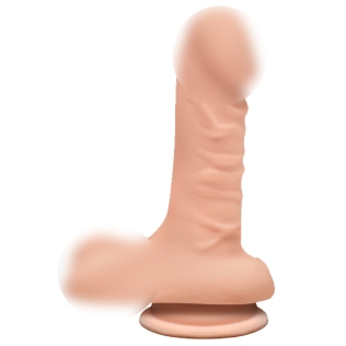 Фалоімітатор 12,5 см/4 см реалістичний на присоску Doc Johnson The D-Super D-6 Inch With Balls-ULTRASKYN