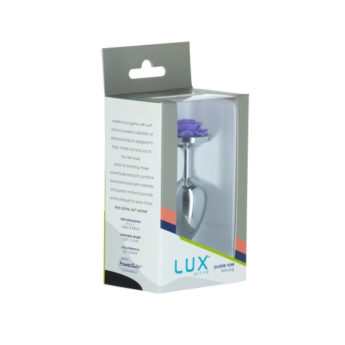 Металлическая анальная пробка Lux Active Rose Anal Plug фиолетовая - 7