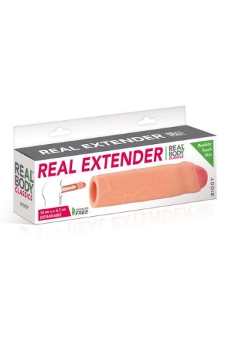 Удлиняющая насадка для члена с закрытой головкой Real Body Real Extender BIGGY - 3