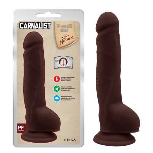 Фаллоимитатор реалистичный на присоске коричневого цвета Chisa Carnal Pleasure - 2