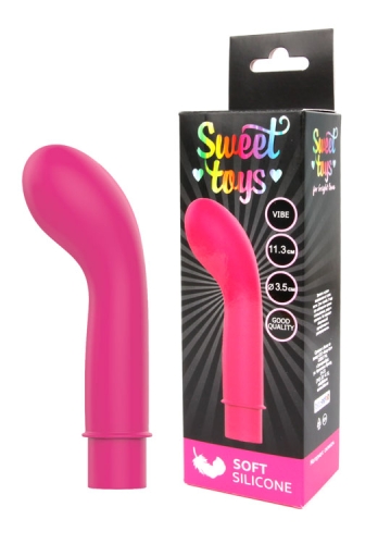 Вібратор силіконовий вагінальний для точки G яскраво-рожевий SWEET TOYS - 4